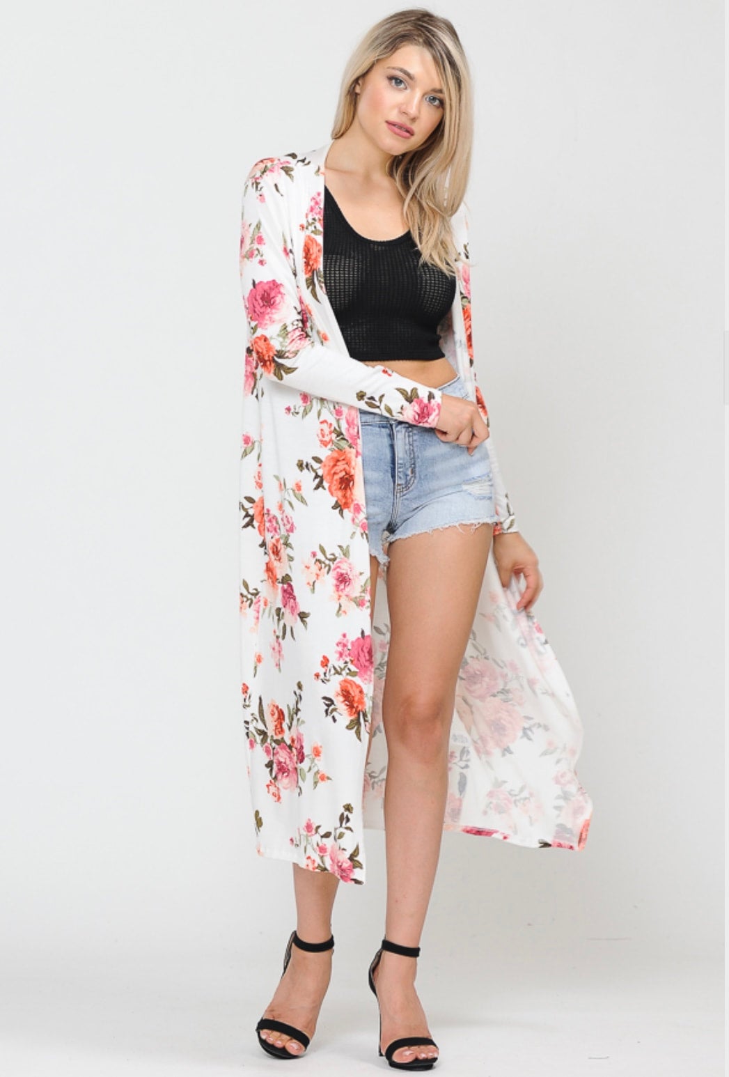 Floral new arrivals maxi cardigan